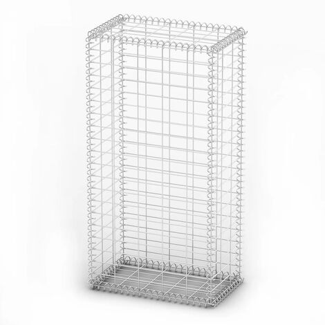 INLIFE Panier de gabion avec couvercle Fil galvanisé 100 x 50 x 30 cm (1/5)