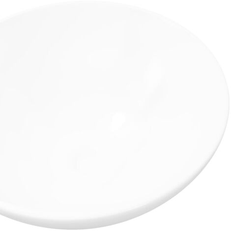 INLIFE Lavabo de salle de bain Céramique Rond Blanc