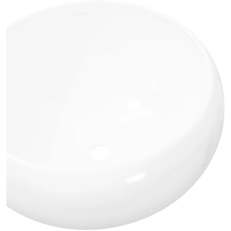 INLIFE Lavabo ronde Céramique Blanc 40 x 15 cm