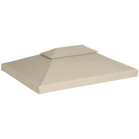 INLIFE Recouvrement de remplacement d'auvent 310 g/m² 3 x 4 m Beige (1/5)