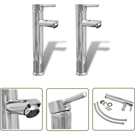 INLIFE Mitigeurs de salle de bain 2 pcs Chrome (1/5)