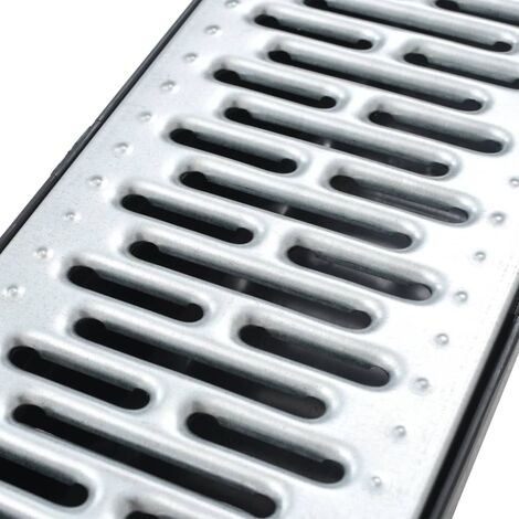 INLIFE Caniveau de drainage 3 pcs Acier galvanisé 3 m