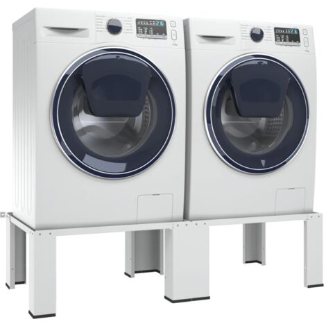 INLIFE Socle double pour lave-linge et sèche-linge Blanc