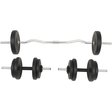 INLIFE Ensemble d'haltères et barres d'haltères 30 kg (1/5)