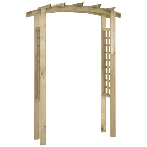 Maison Chic – Arche de jardin en bois de pin imprégné – Dimensions 150 x 50 x 210 cm – Résistante à la pourriture – Support pour rosiers et plantes grimpantes