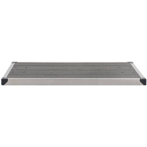 INLIFE Receveur de douche extérieur WPC Acier inoxydable 110x62cm Gris (1/5)