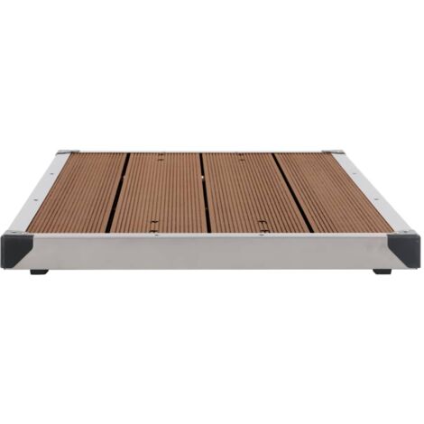 INLIFE Receveur de douche extérieur WPC Inox 110x62 cm Marron (1/5)