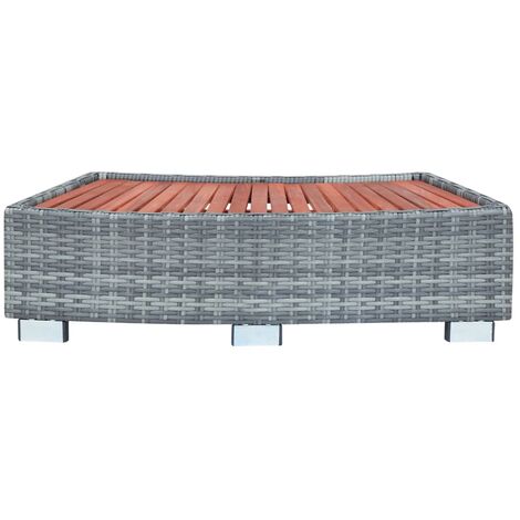 INLIFE Marche de spa Gris Résine tressée 92 x 45 x 25 cm