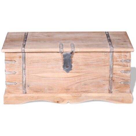 INLIFE Coffre de rangement Bois d'Acacia (1/5)