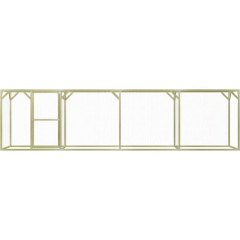 INLIFE Poulailler 1,5x6x1,5 m Pinède imprégnée
