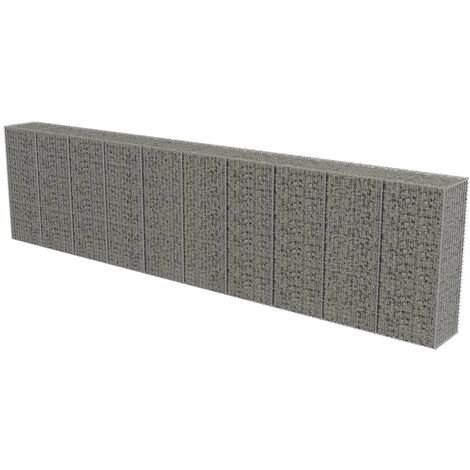 INLIFE Mur à gabion avec couvercles Acier galvanisé 600 x 50 x 150 cm
