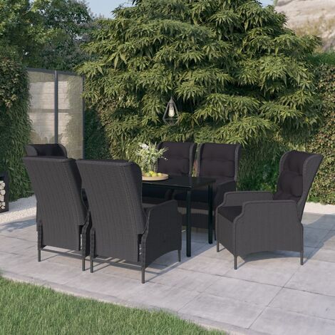 INLIFE Ensemble de salle à manger de jardin 7 pcs Gris foncé (1/5)