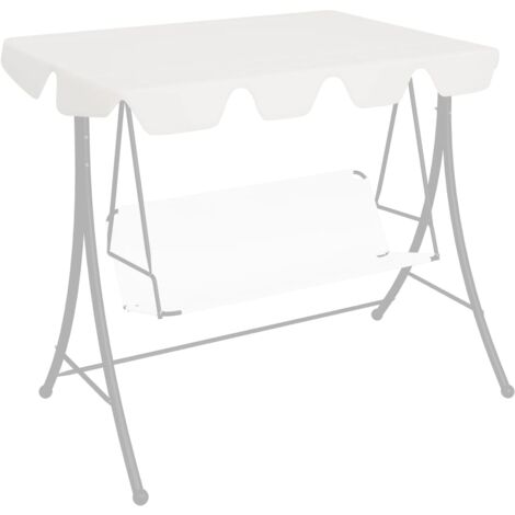 INLIFE Toit de rechange de balançoire Blanc 150/130x70/105 cm 270 g/m² (1/5)