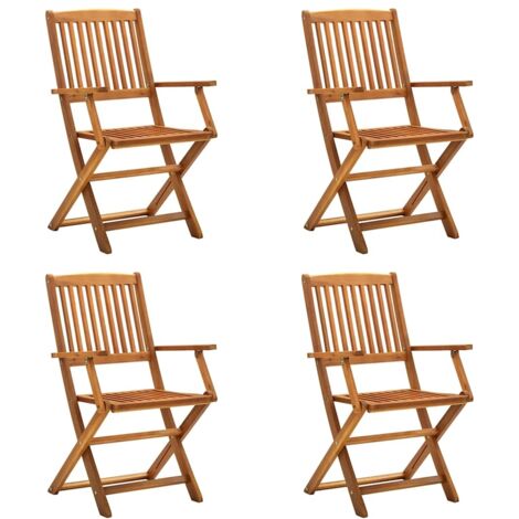 Chaises pliables d'extérieur lot de 4 Bois d'acacia solide (1/5)