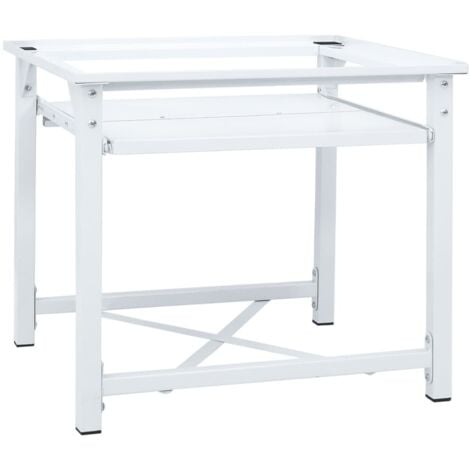 INLIFE Socle pour machine à laver avec étagère coulissante Blanc