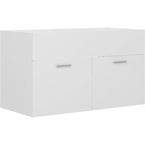 INLIFE Armoire d'évier Blanc 80x38,5x46 cm Aggloméré