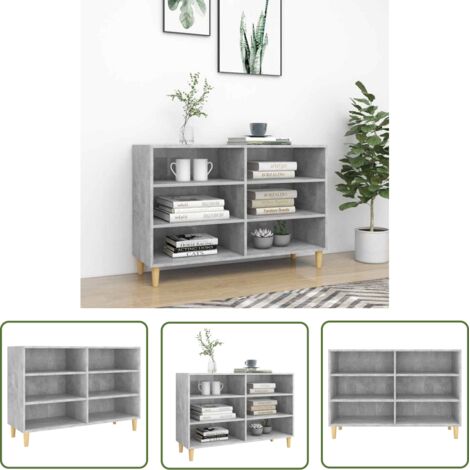 INLIFE Buffet Gris béton 103,5x35x70 cm Aggloméré (1/5)