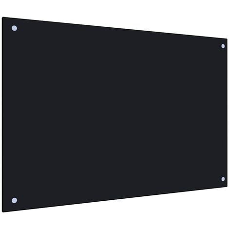 INLIFE Dosseret de cuisine Noir 90 x 60 cm Verre trempé