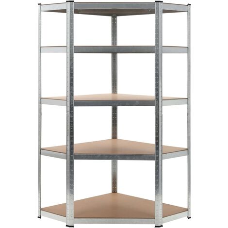 FIMEI Étagère de rangement Argenté 90x90x180 cm Acier et MDF (1/5)