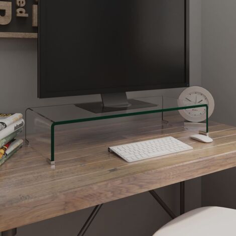INLIFE Meuble TV / pour moniteur 70 x 30 x 13 cm Verre Transparent (1/5)