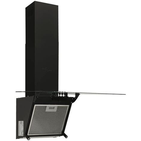 INLIFE Hotte murale 60 cm Acier et verre trempé Noir