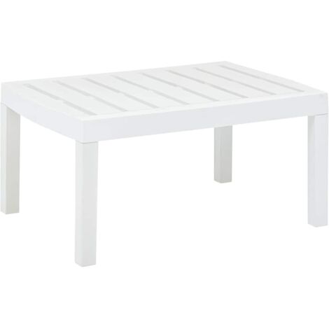 INLIFE Table de jardin Blanc 78x55x38 cm Plastique