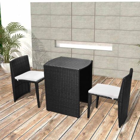 Furniture Limited - Ensemble de bistro 3 pcs avec coussins résine (1/5)