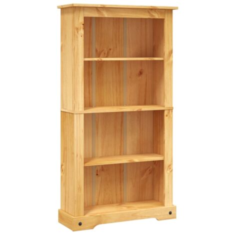 INLIFE Bibliothèque à 4 niveaux Pin mexicain Corona Range 81x29x150 cm (1/5)