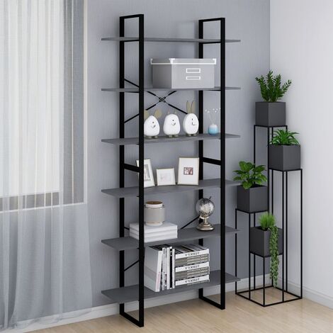 INLIFE Armoire haute Gris 100x30x210 cm Bois de pin solide (1/5)