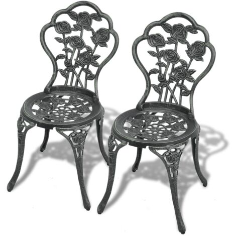 Furniture Limited - Chaises de bistro lot de 2 Aluminium coulé Ve (1/5)