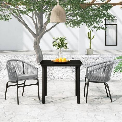 INLIFE Ensemble de salle à manger de jardin 3 pcs Anthracite (1/5)