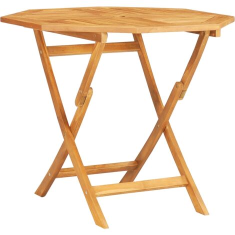 INLIFE Table pliable de jardin 85x85x76 cm Bois de teck solide (1/5)
