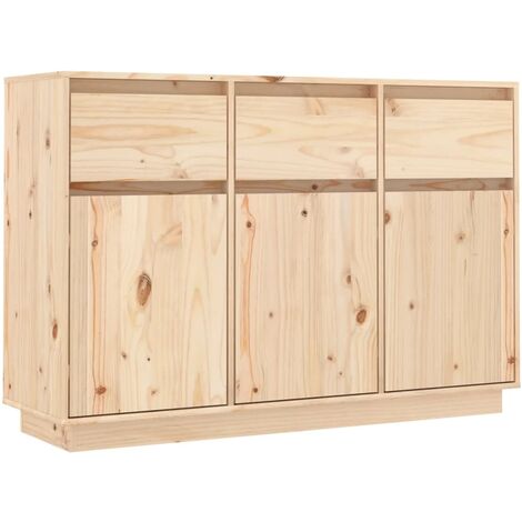 INLIFE Buffet 110x34x75 cm Bois massif de pin (1/5)