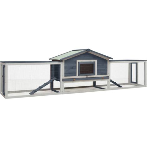 INLIFE Clapier Gris 310x70x87 cm Pin massif et sapin (1/5)