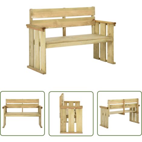 Banc de jardin 121cm Bois de pin imprégné (1/5)