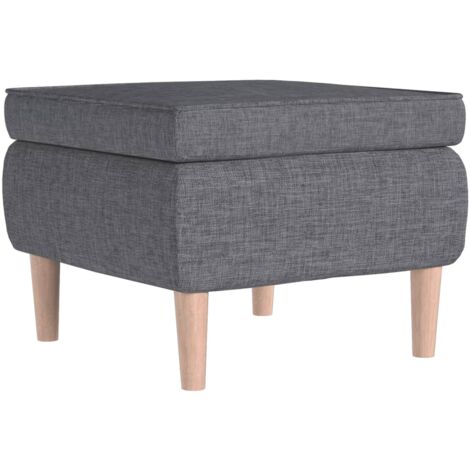 INLIFE Tabouret avec pieds en bois Gris clair Tissu (1/5)