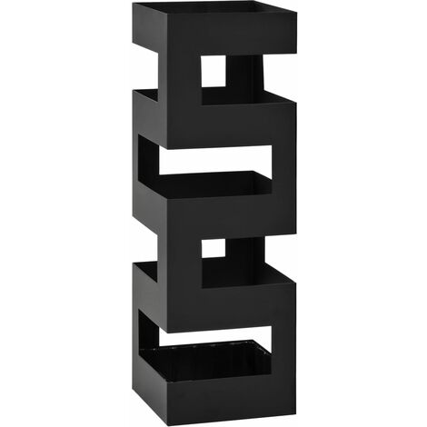 INLIFE Porte-parapluie Tetris Acier Noir (1/5)