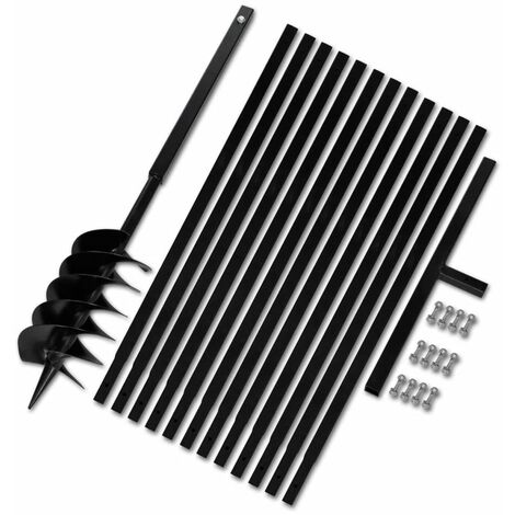 INLIFE Bêche et tarière manuelle 150 mm avec Rallonge 13 m acier