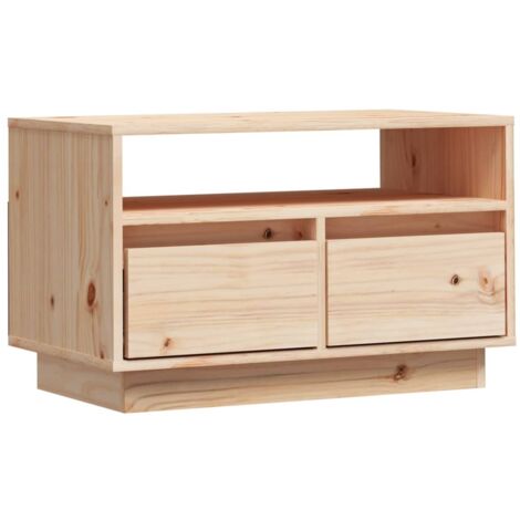 INLIFE Meuble TV 60x35x37 cm Bois de pin massif (1/5)