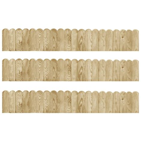 INLIFE Rouleaux de bordure 3 pcs 120 cm Bois de pin imprégné (1/5)
