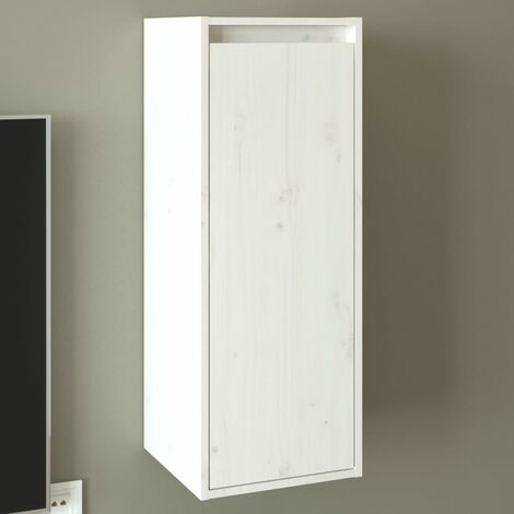 INLIFE Armoire murale Blanc 30x30x80 cm Bois de pin massif (1/5)