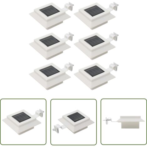 INLIFE Lampe solaire à LED carrée d'extérieur 6 pcs 12 cm Blanc (1/5)