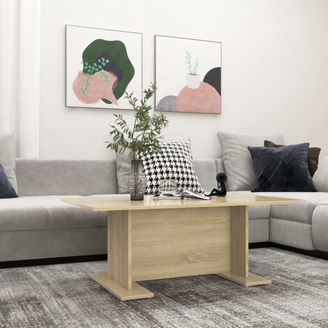INLIFE Table basse Chêne sonoma 103,5x60x40 cm Aggloméré (1/5)