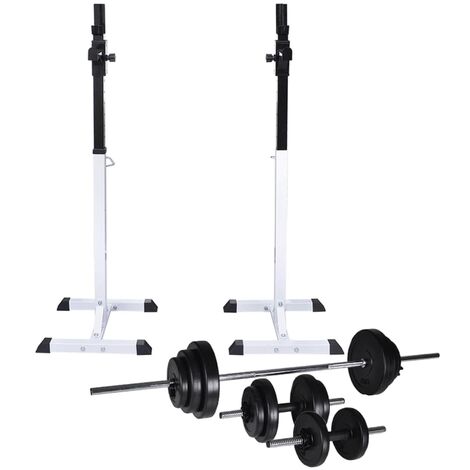 INLIFE Support d'haltères avec jeu d'haltères et de poids 30,5 kg (1/5)