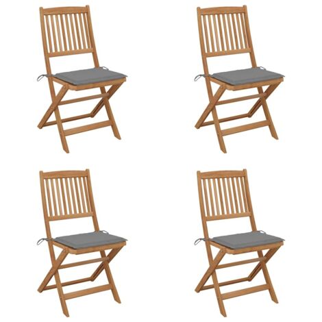Furniture Limited - Chaises pliables de jardin lot de 4 avec cous (1/5)