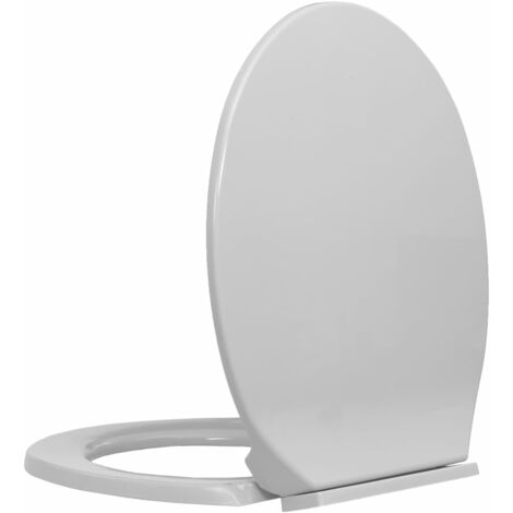 INLIFE Siège de toilette à fermeture en douceur Ovale Gris clair 46 x 34 cm (L x I)