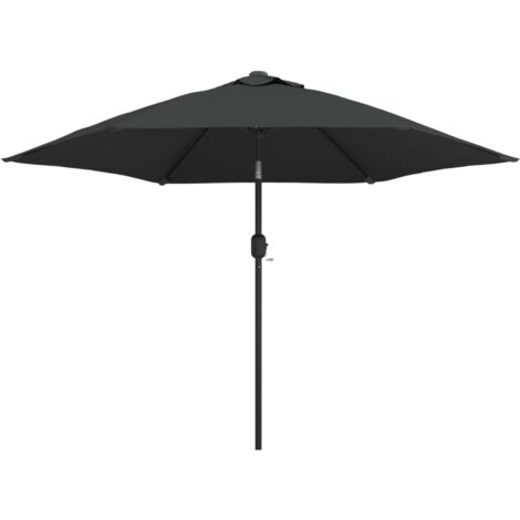 INLIFE Parasol d'extérieur avec LED et mât en acier 300 cm Anthracite (1/5)