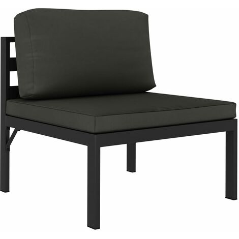 INLIFE Canapé central sectionnel avec coussins Aluminium Anthracite (1/5)