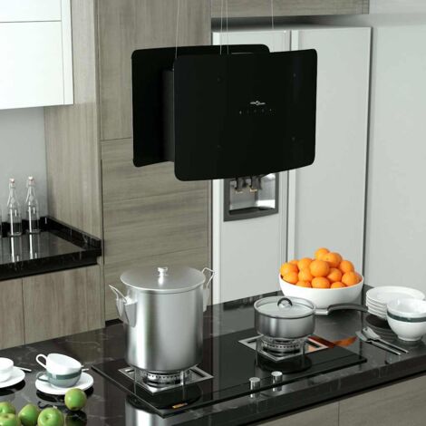 Nova – Hotte suspendue à LCD tactile – Verre trempé – Débit d'air 756 m³/h – Filtre à graisse aluminium lavable – Montage plafond acier inoxydable (1/5)