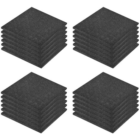 INLIFE Carreaux de protection antichoc 24pcs Caoutchouc 50x50x3cm Noir